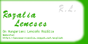 rozalia lencses business card